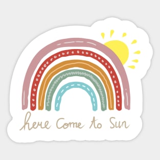 Here Come to Sun Rainbow Pattern Hand Drawing Sticker